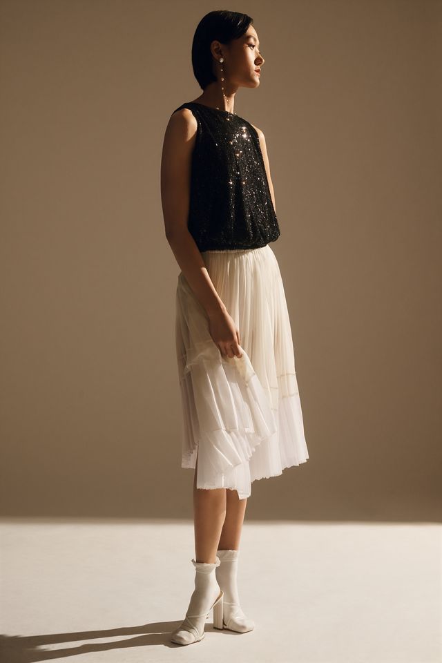 Flat White Sequin Top #1