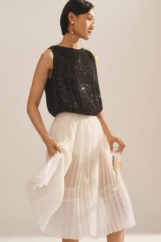 Flat White Sequin Top #2