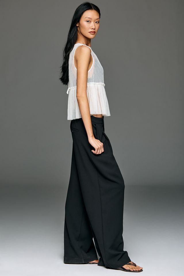 Flat White Leftie Sheer Swing Top | Anthropologie