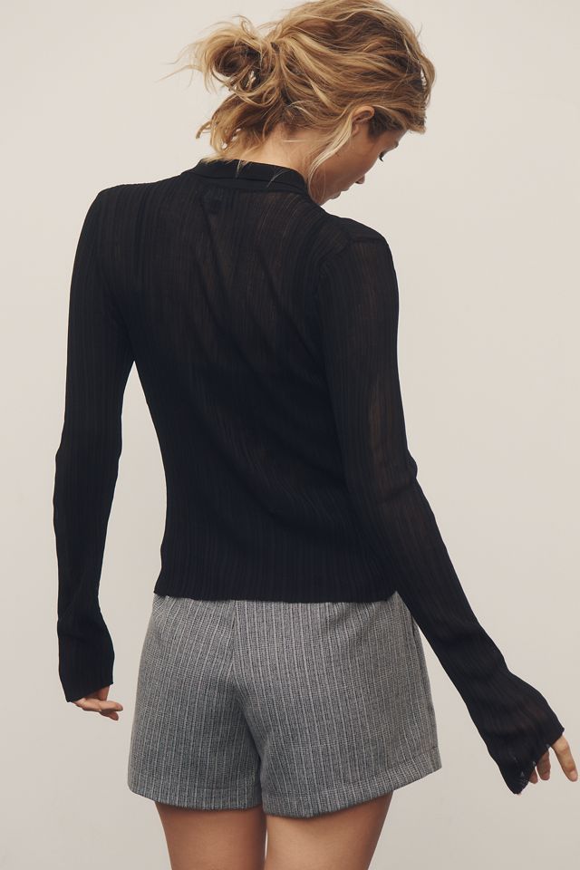 Bardot Ayda Long-Sleeve Knit Polo Top #1