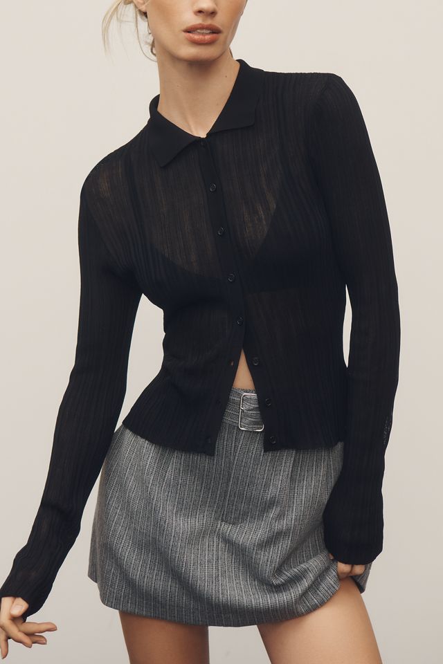 Bardot Ayda Long-Sleeve Knit Polo Top #3