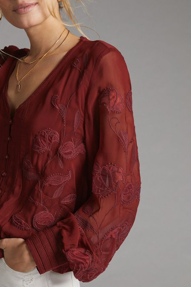 Embroidered Floral Buttondown #1