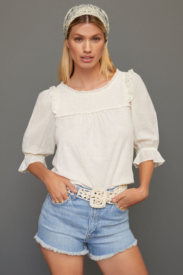 By Anthropologie Smocked Puff-Sleeve Top | Anthropologie