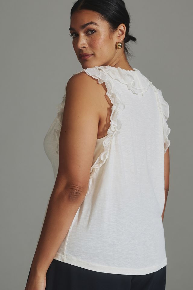 By Anthropologie Ruffled V-Neck Blouse #6
