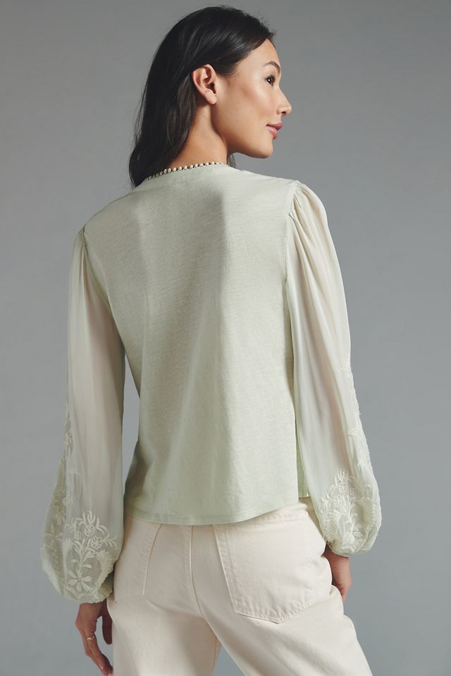 Embroidered Anomie Blouse in Stripe