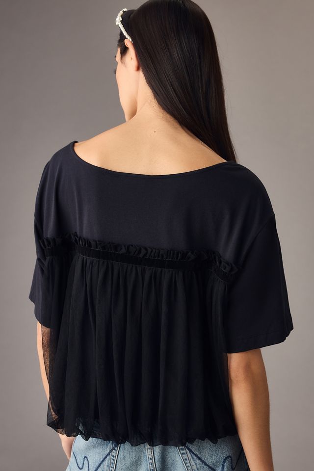 Maeve Tulle Bubble-Hem Tee #1