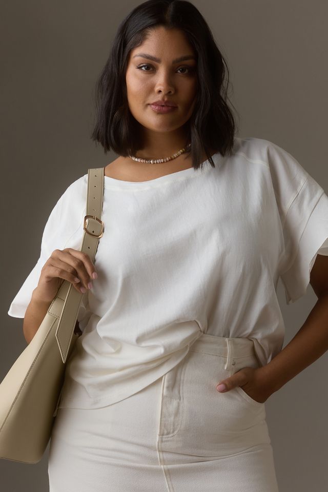 By Anthropologie Flutter-Sleeve Tee #4