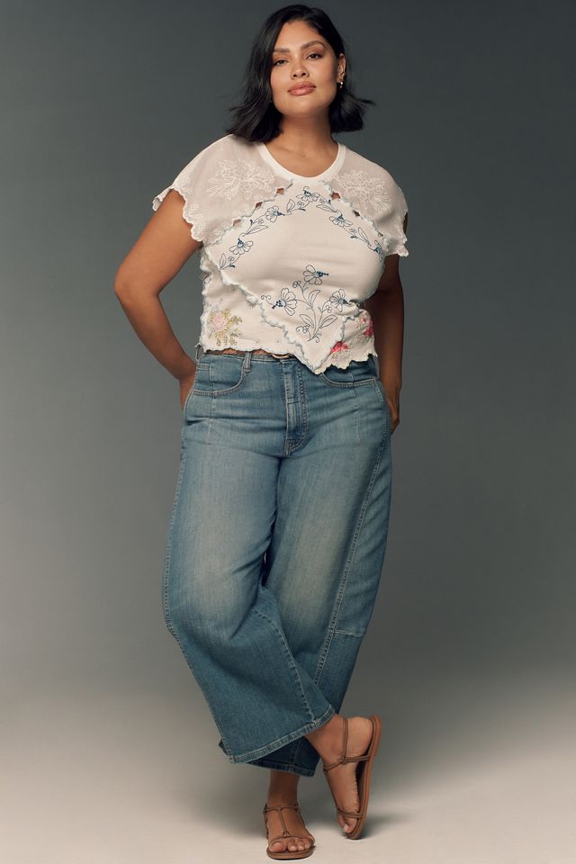 By Anthropologie Short-Sleeve Pieced Hanky Crop Top | Anthropologie