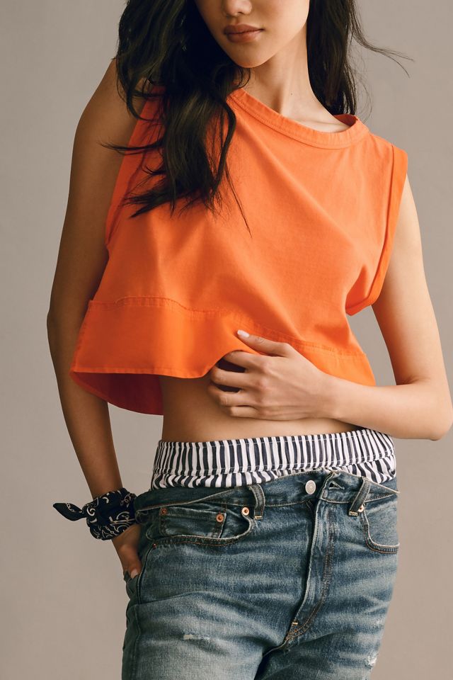 Pilcro Roll-Sleeve Boxy Tank #1