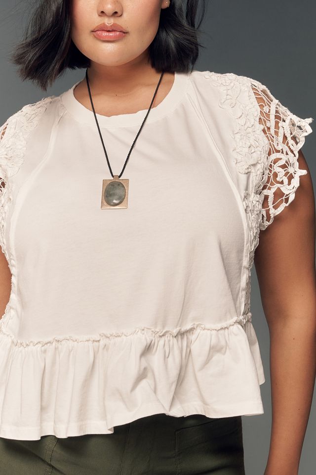 By Anthropologie Babydoll Lace Top #6