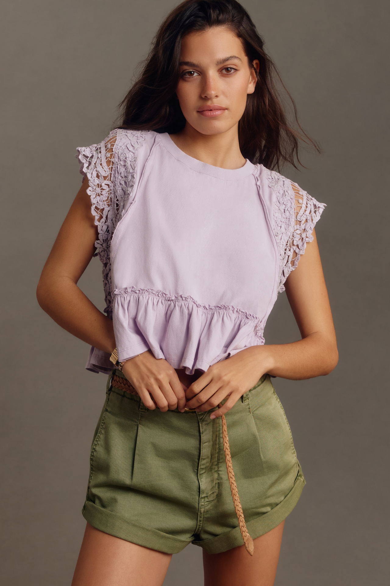 By Anthropologie Babydoll Lace Top