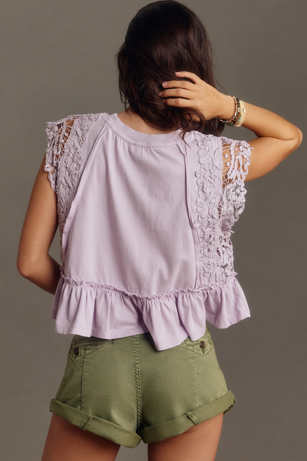 By Anthropologie Babydoll Lace Top