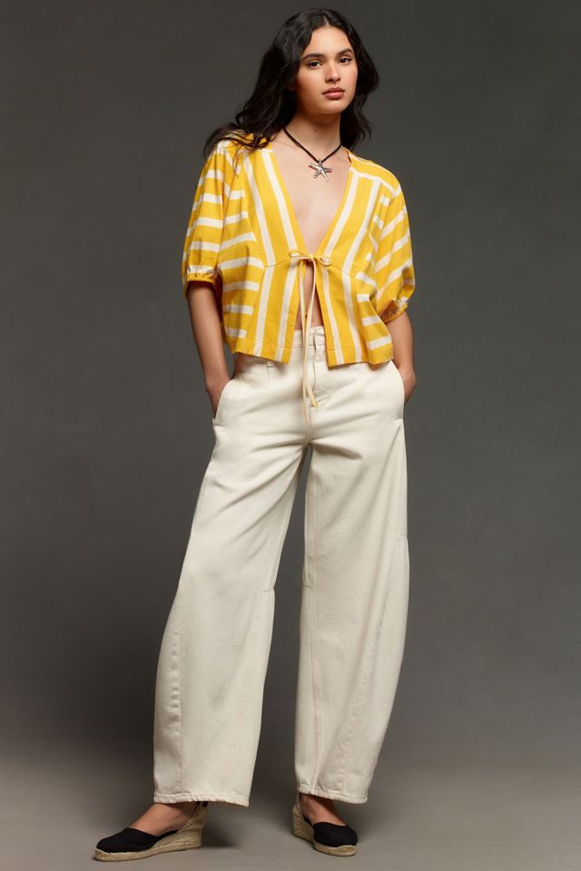 By Anthropologie Voluminous Tie-Front Top #3