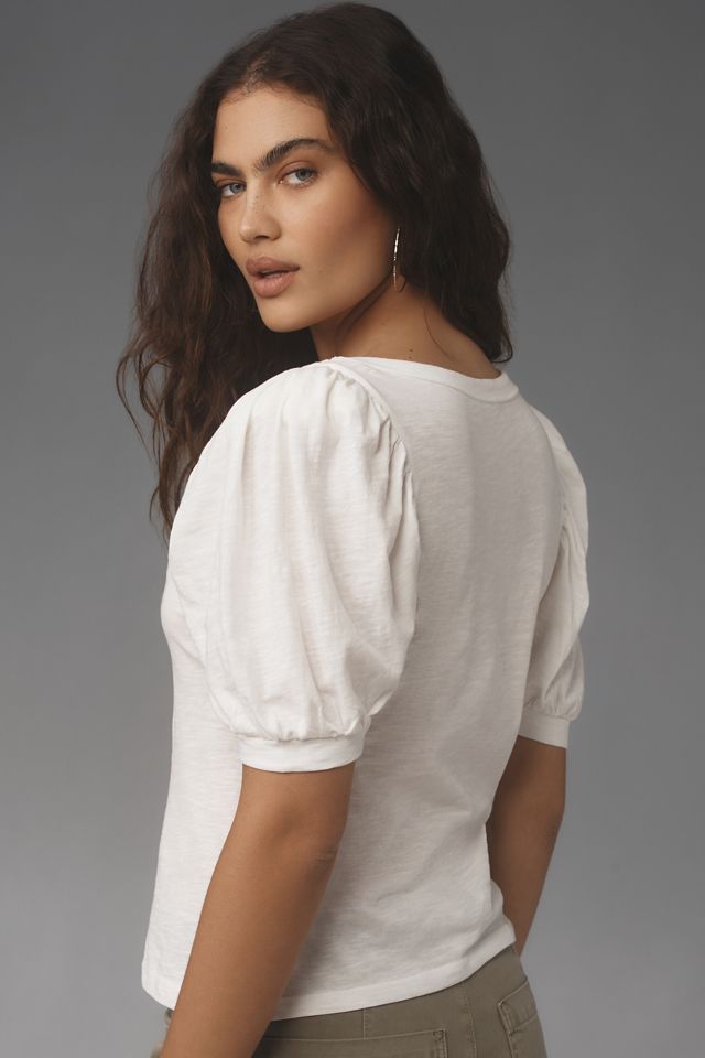 By Anthropologie Puff-Sleeve Scoop-Neck Top #1