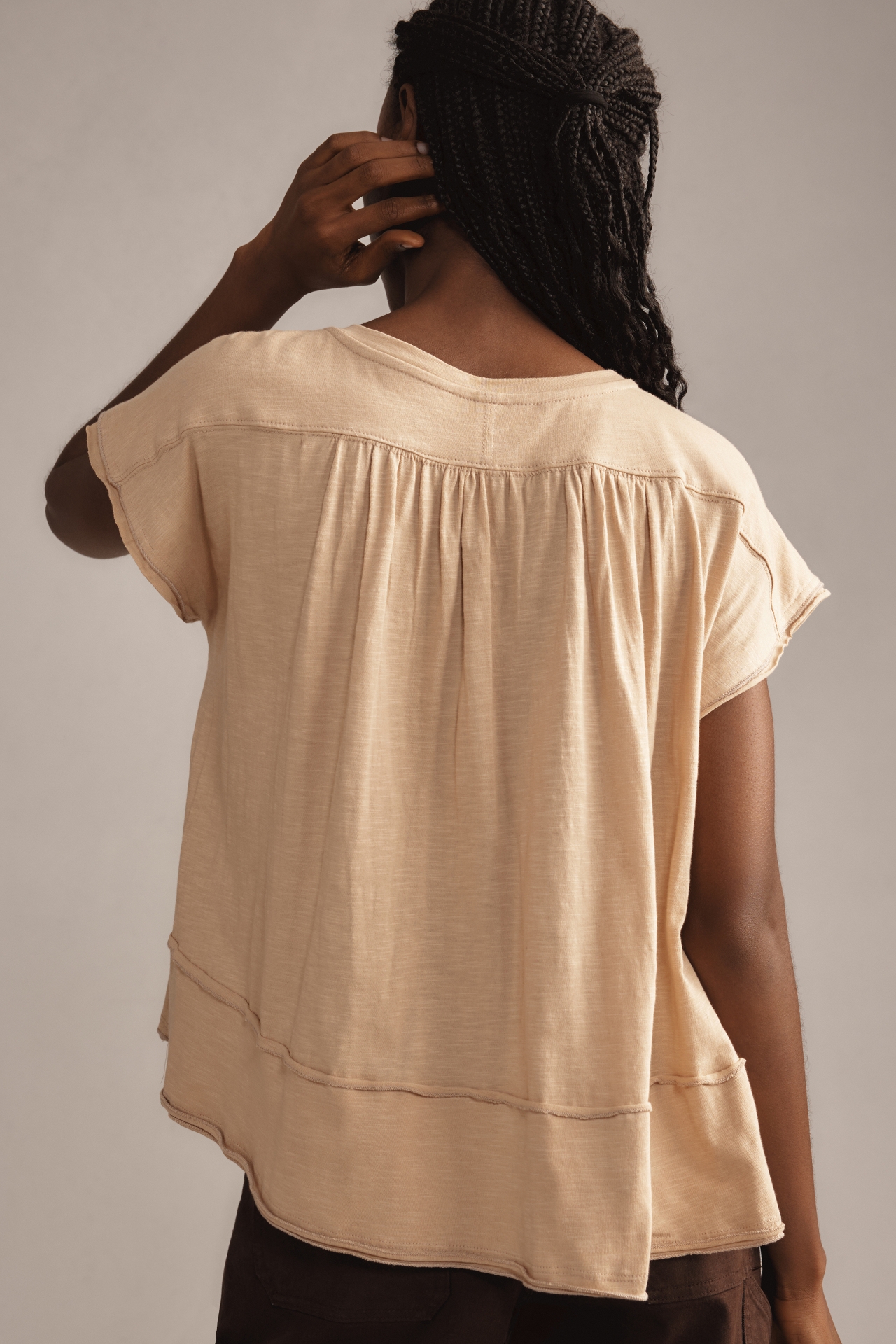 By Anthropologie Smocked Swing Tee