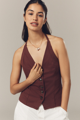 By Anthropologie Halter Vest Top