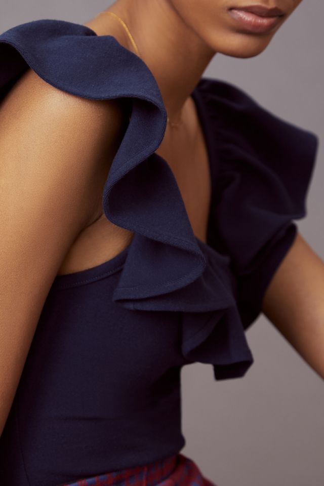 Maeve Ruffled Square-Neck Top #2