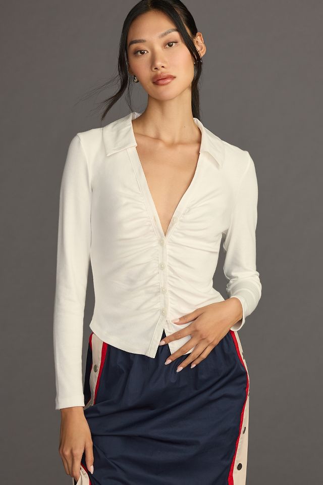 Maeve Ruched Shirt | Anthropologie