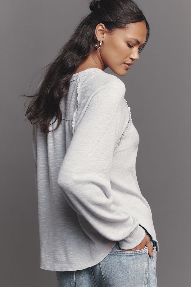 Pilcro Ruffled Raglan Thermal Top #2