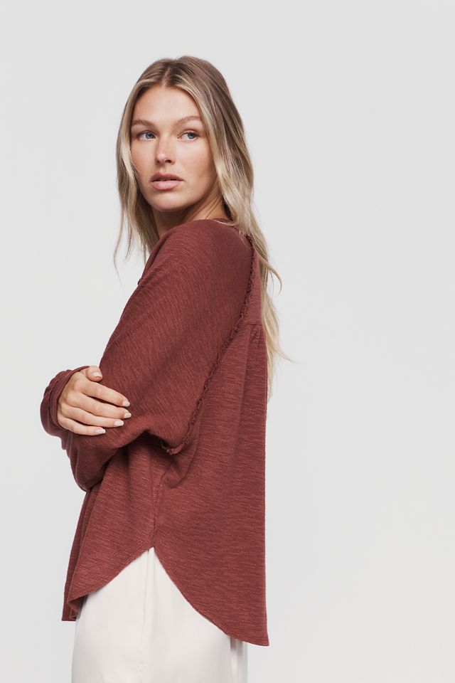 Pilcro Ruffled Raglan Thermal Top #1