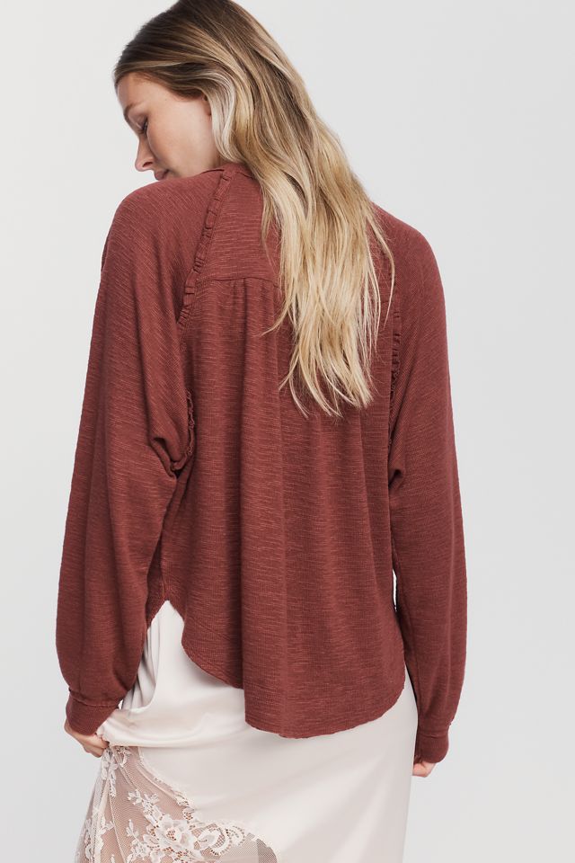 Pilcro Ruffled Raglan Thermal Top #3