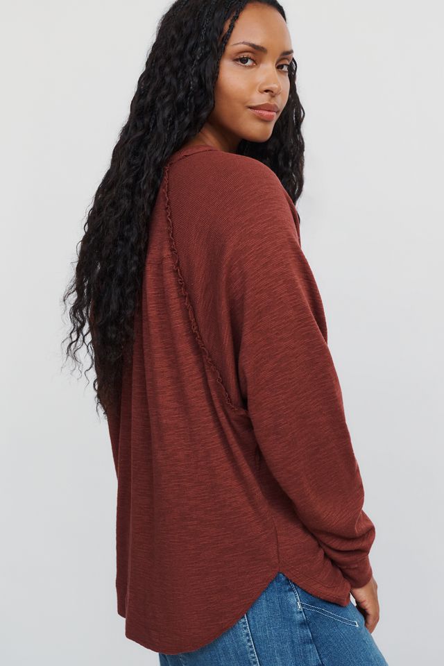 Pilcro Ruffled Raglan Thermal Top #5
