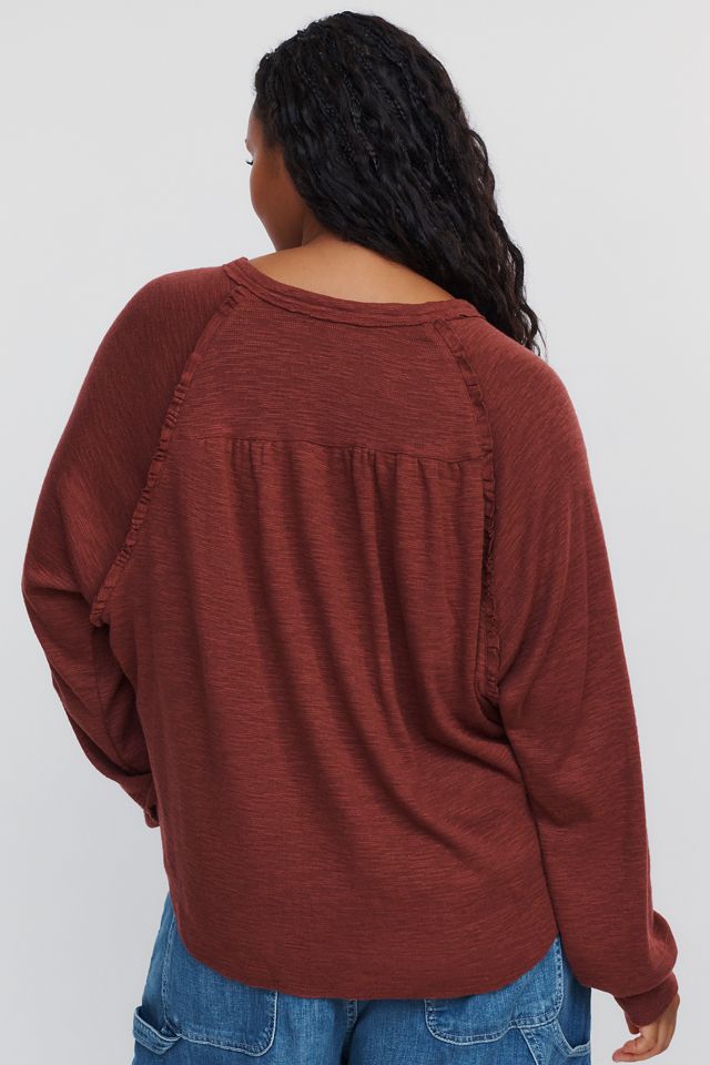 Pilcro Ruffled Raglan Thermal Top #6