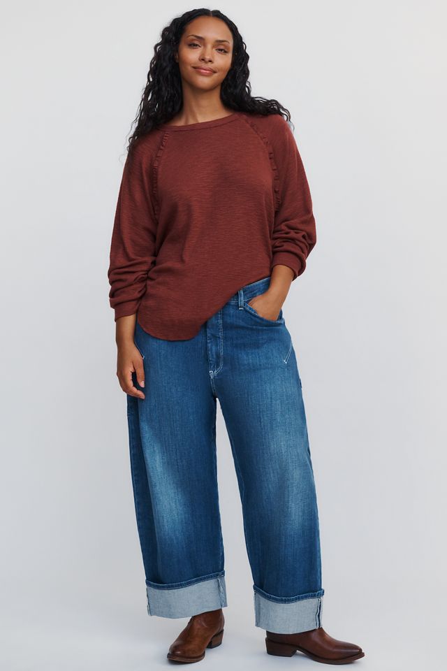 Pilcro Ruffled Raglan Thermal Top #7