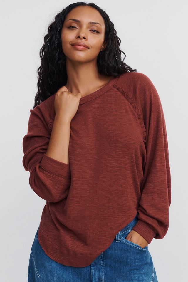 Pilcro Ruffled Raglan Thermal Top #4