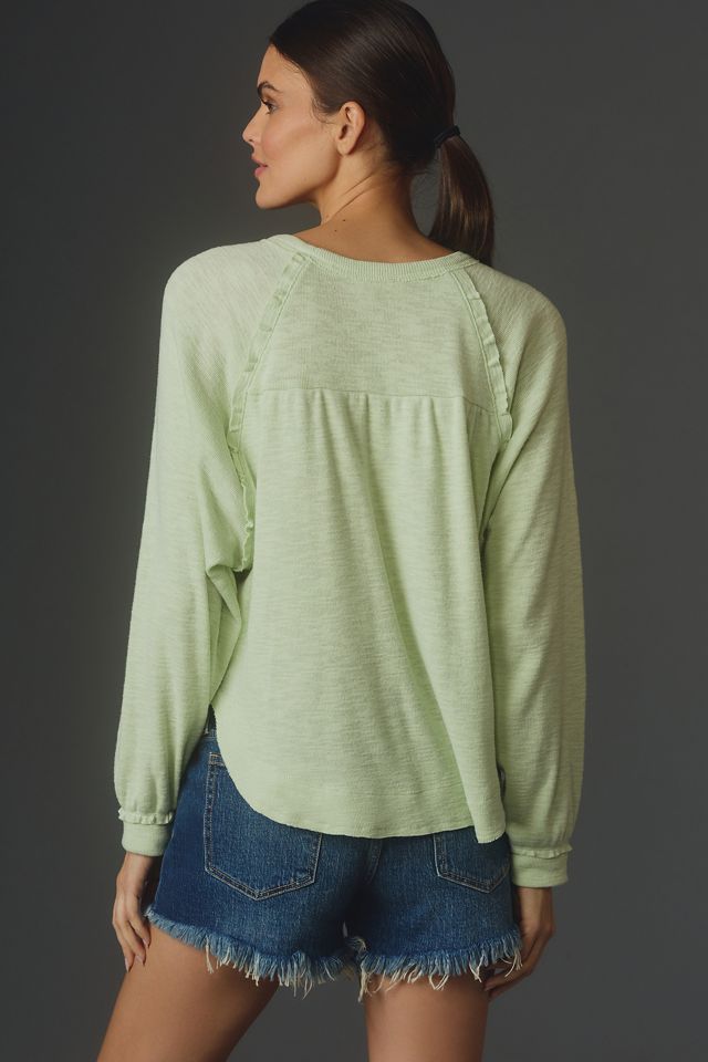 Pilcro Ruffled Raglan Thermal Top #1