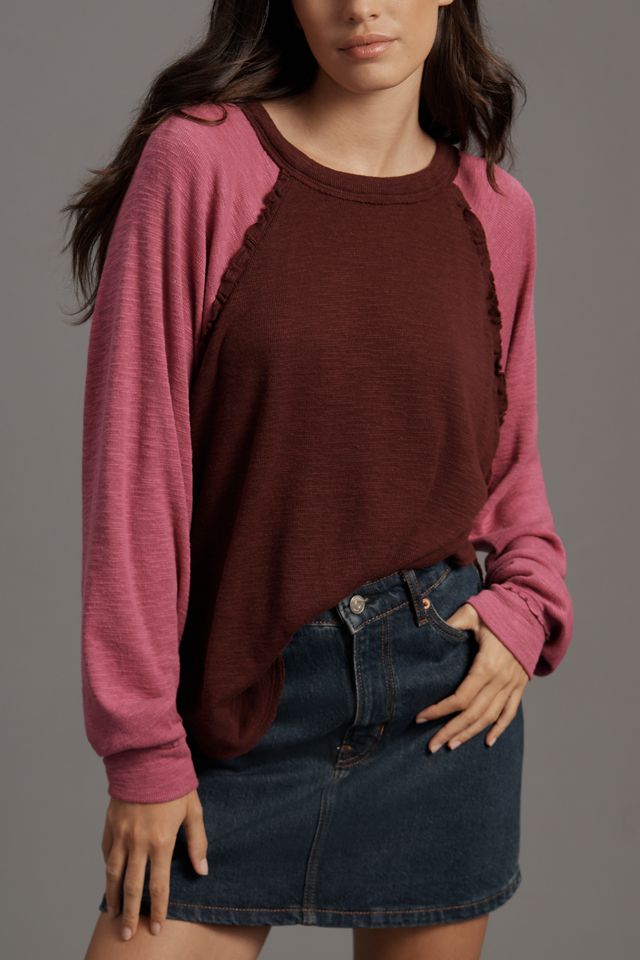 Pilcro Ruffled Raglan Thermal Top #1