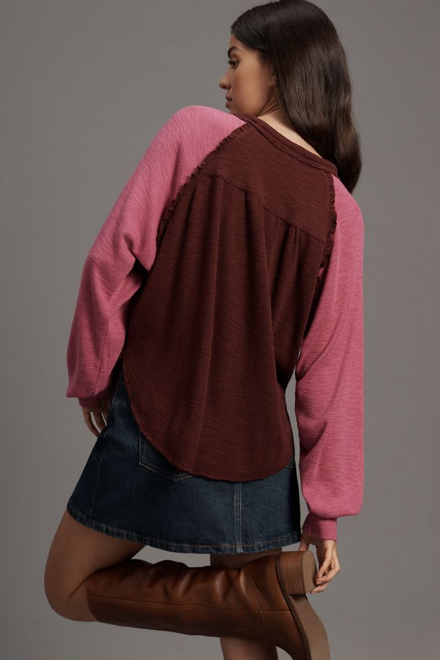 Pilcro Ruffled Raglan Thermal Top #2