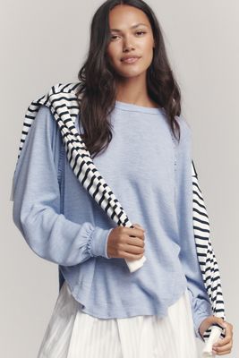 Pilcro Ruffled Raglan Thermal Top