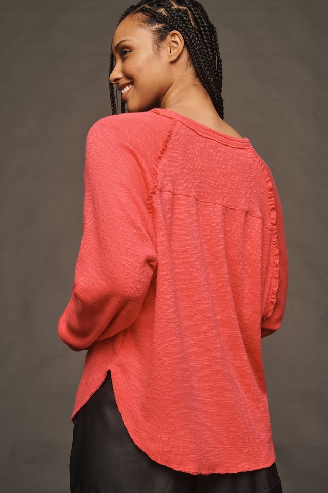 Pilcro Ruffled Raglan Thermal Top #5