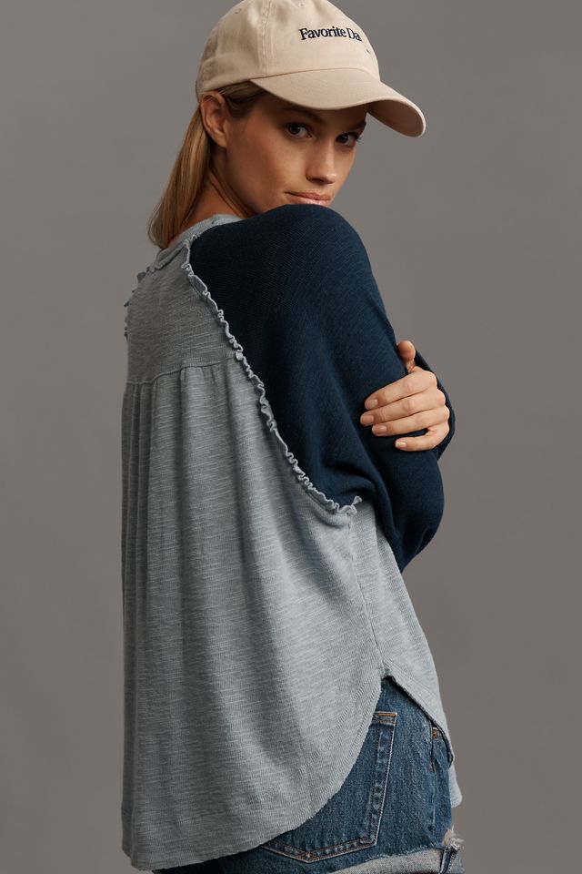 Pilcro Ruffled Raglan Thermal Top #1