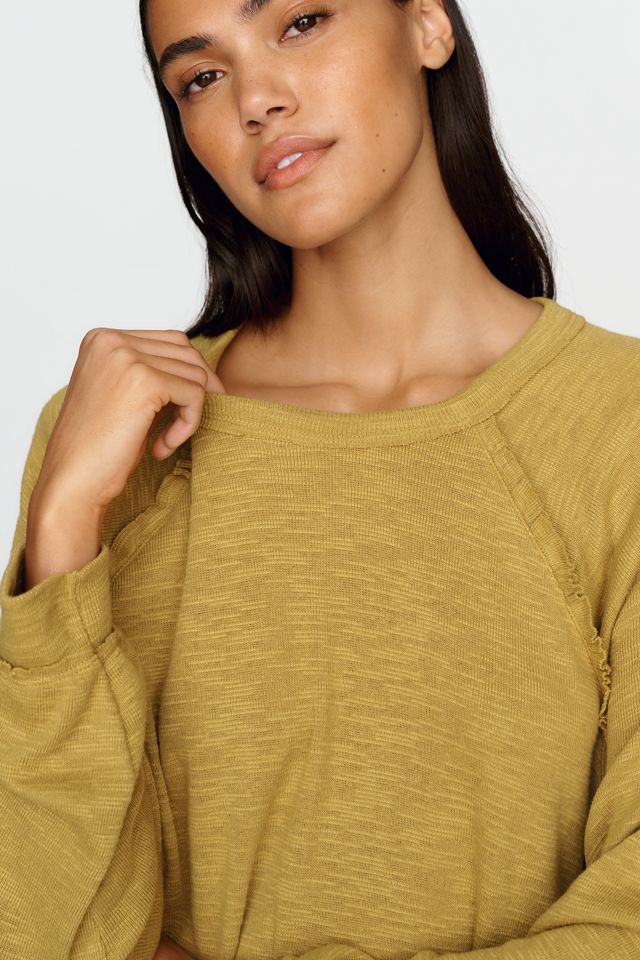 Pilcro Ruffled Raglan Thermal Top #3