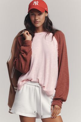 Pilcro Ruffled Raglan Thermal Top