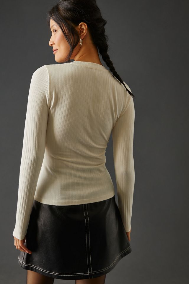By Anthropologie Ribbed Henley #1