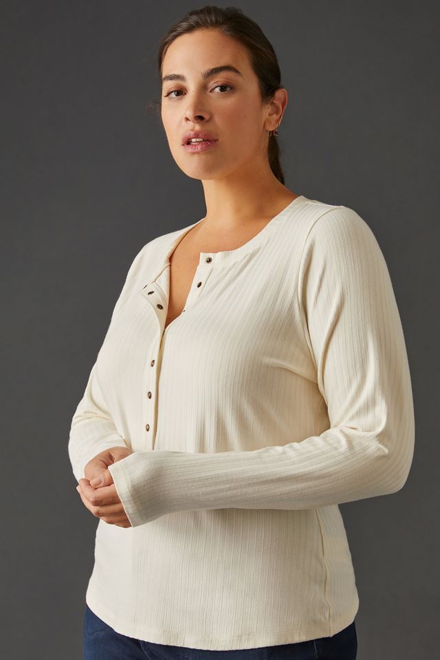 By Anthropologie Ribbed Henley #7