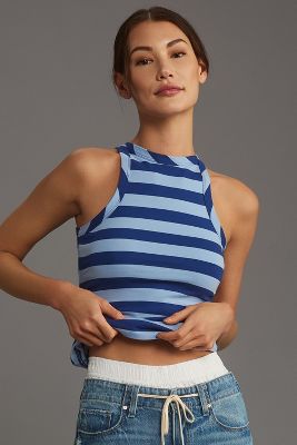 Shop Maeve Ribbed Tank Top In Multicolor