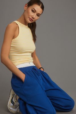 Shop Maeve Ribbed Tank Top In Yellow