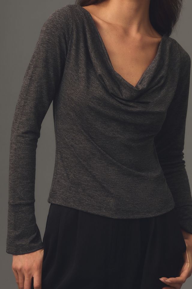 By Anthropologie Long-Sleeve Cowl-Neck Top #3