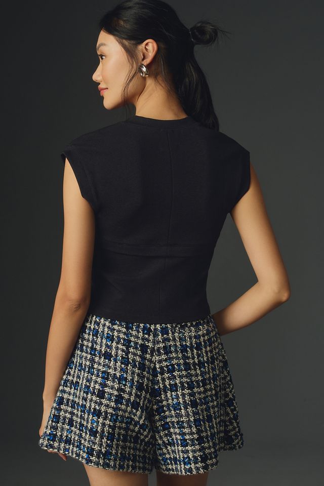 Maeve Cap-Sleeve Crop Top #1