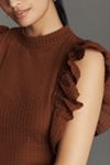 Maeve Cropped Ruffle Mesh Top
