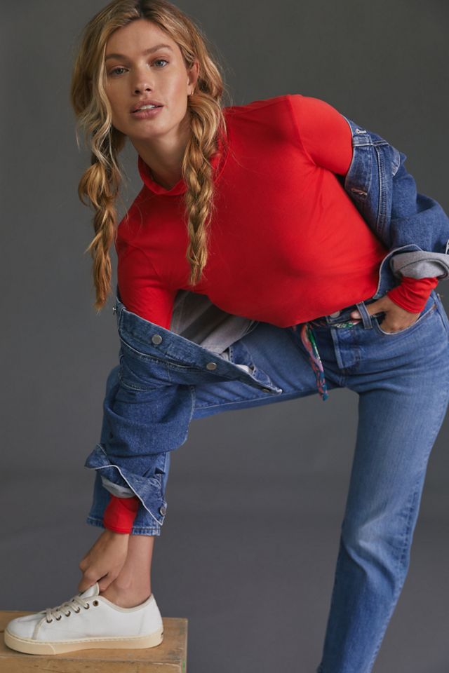 By Anthropologie Gauzy Mock-Neck Top #3