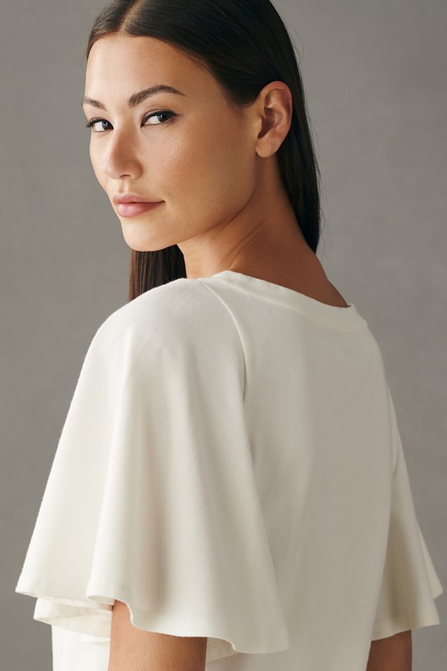Maeve Structured Flutter-Sleeve Tee #1