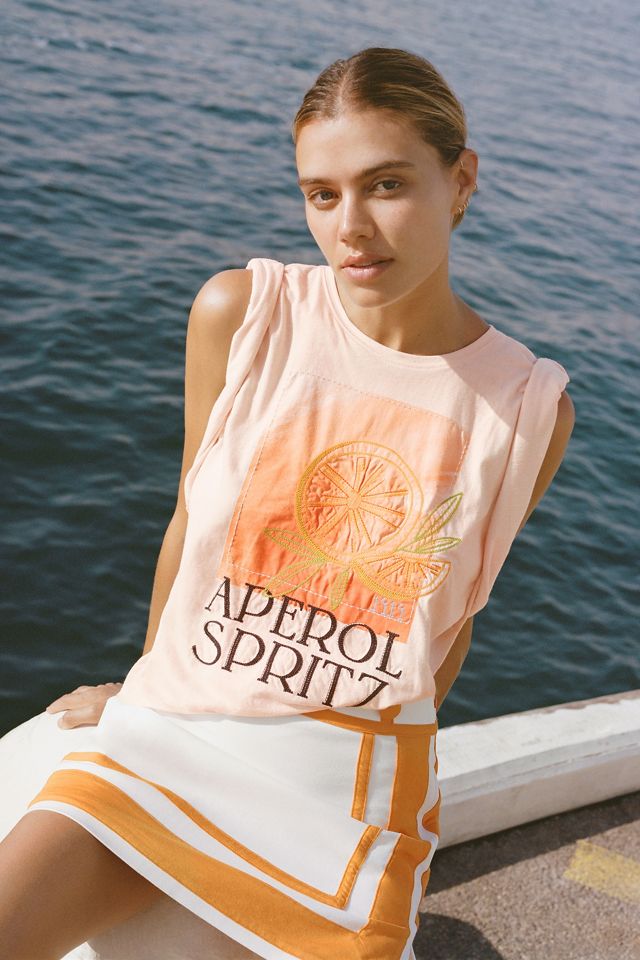 By Anthropologie Aperol Spritz Graphic Tee #7