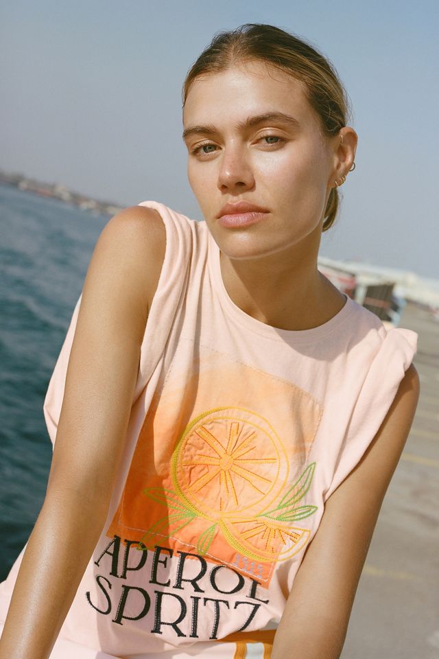 By anthropologie aperol spritz graphic tee anthropologie