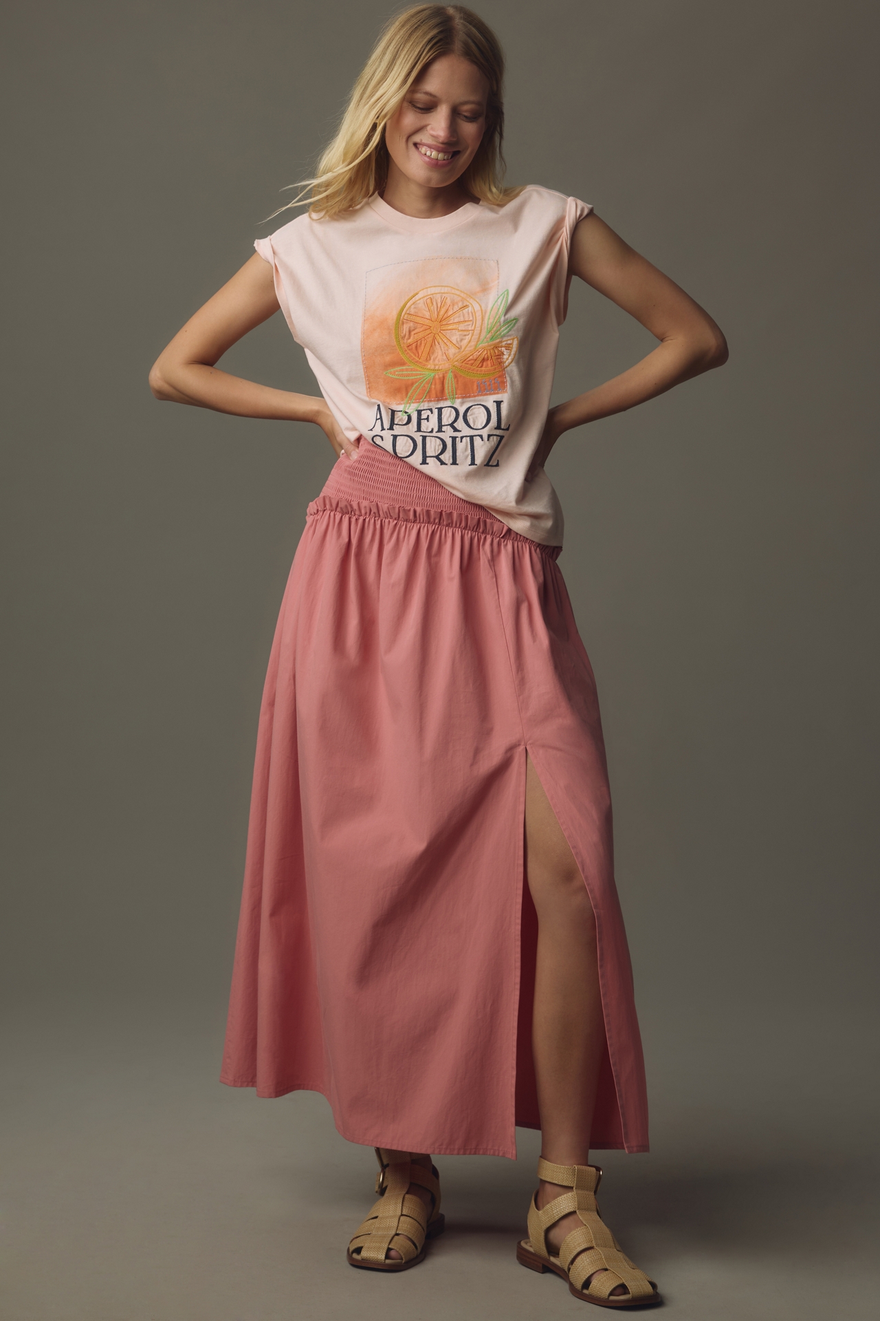 By Anthropologie Aperol Spritz Graphic Tee