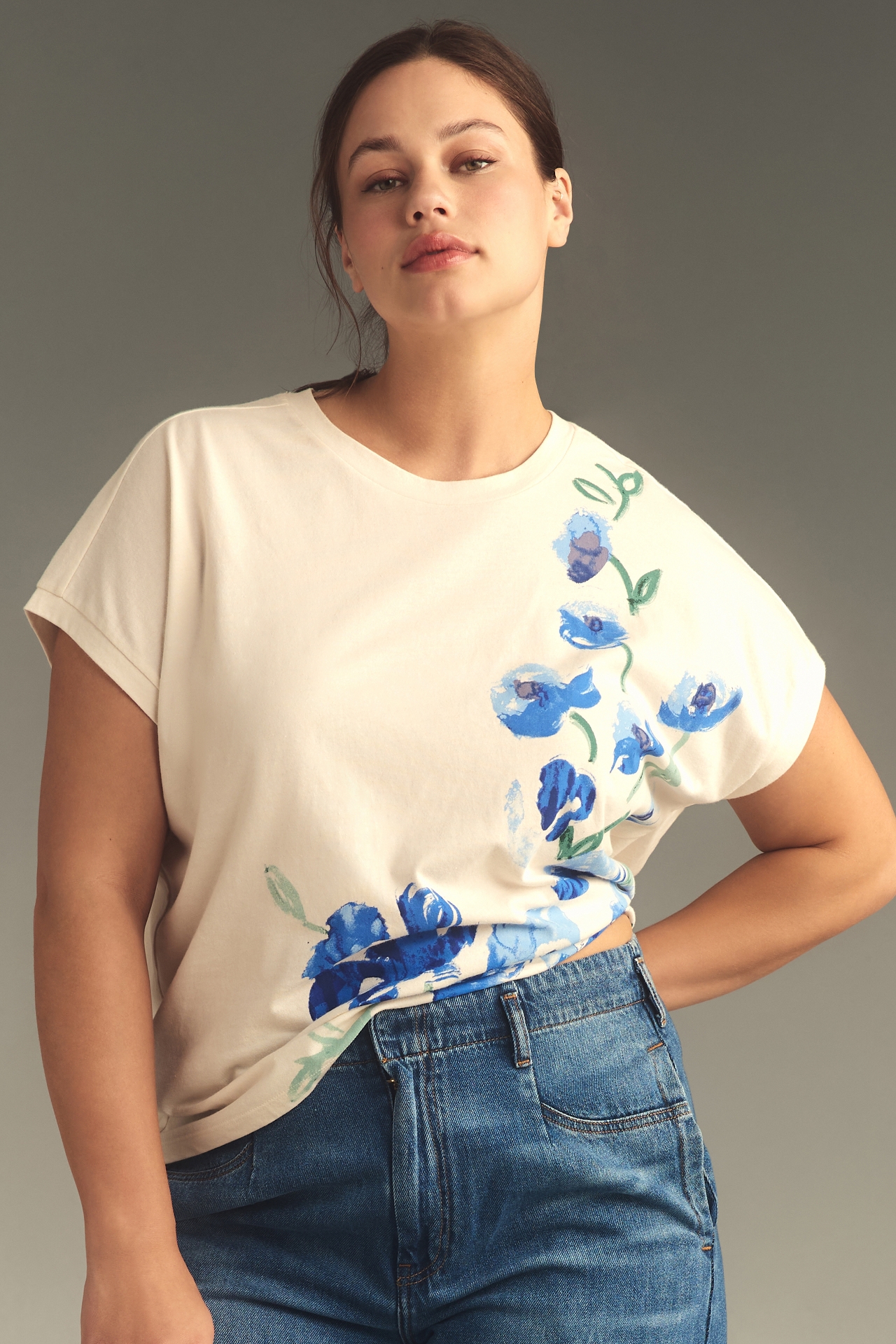 By Anthropologie Graphic Floral Tee